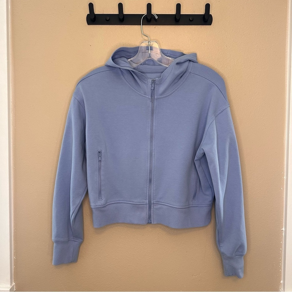 Old Navy Active Blue Cropped Dynamic Fleece Hoodie Size 14/16